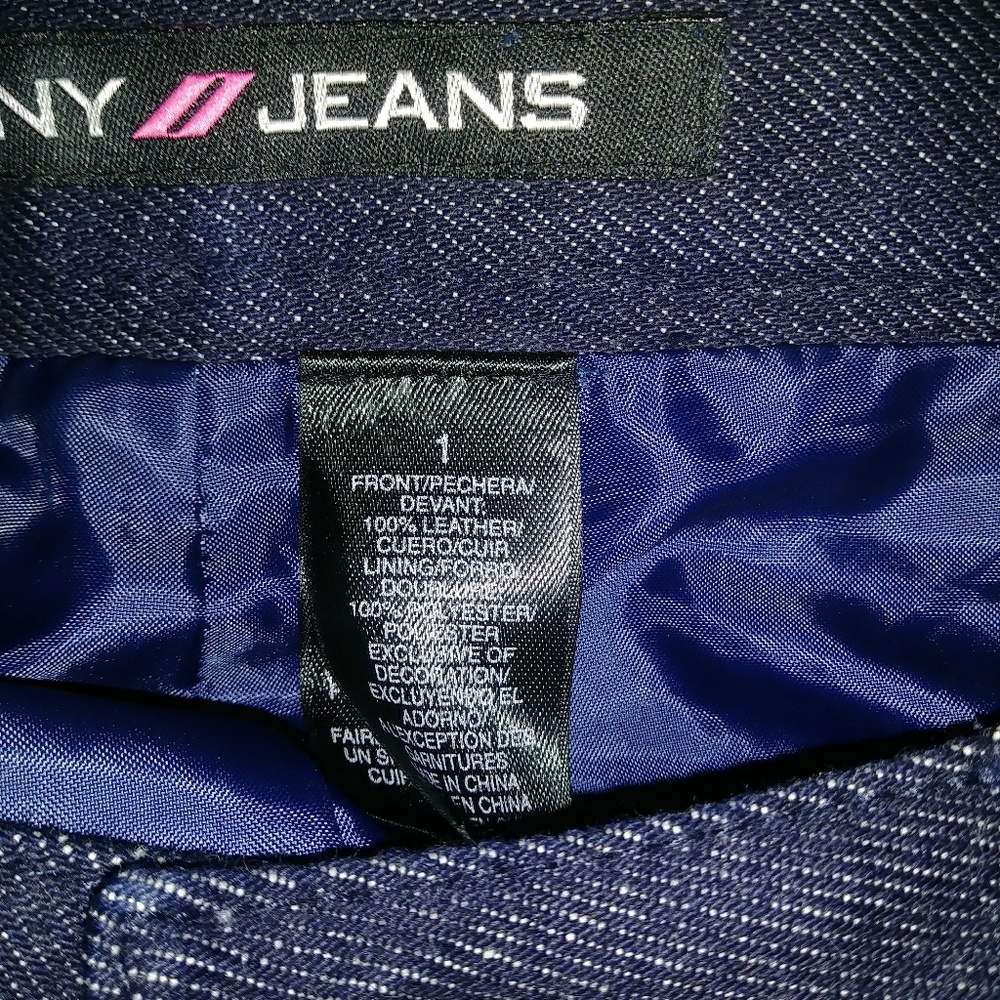 Rare Find!  Sz 1 Suede/Leather Tie-Dye Jeans by DKNY - Picture 5 of 5